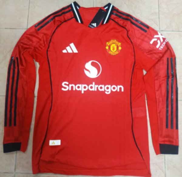 майка Manchester United 2025-2026, adidas, домашняя,длинный рукав,полиэстер 100%