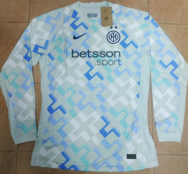 майка футбольная Inter, 2025-2026,гостевая,длинный рукав,полиэстер 100%