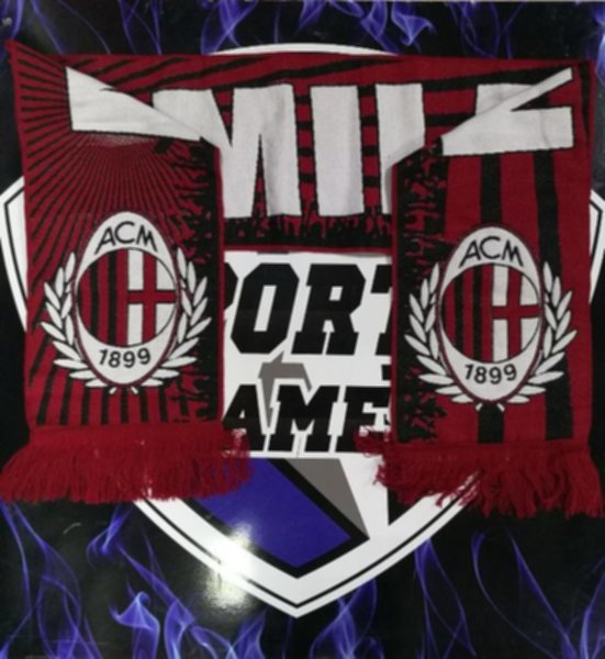 шарф AC Milan тканный,односторонний,акрил 100%, 140 х 18 см