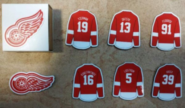 набор магнитов Detroit Red Wings  7 шт. винил  5 х 4 см
