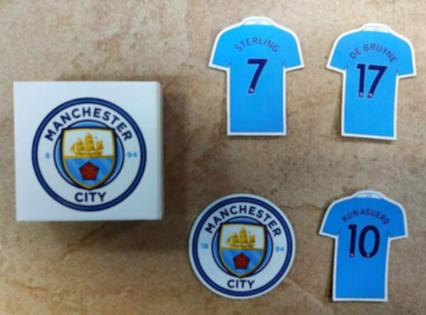 набор магнитов Manchester City   4 шт. винил  5 х 4 см
