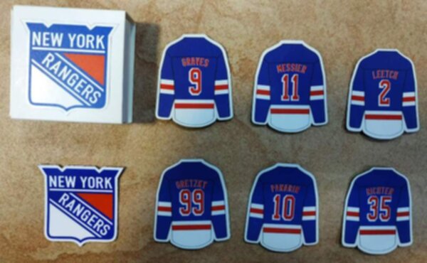 набор магнитов New York Rangers  7 шт. винил  5 х 4 см