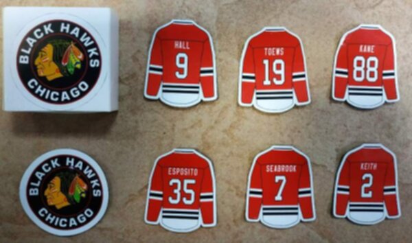 набор магнитов Chicago Blackhawks  7 шт. винил  5 х 4 см