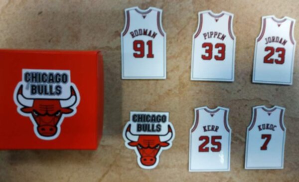 набор магнитов Chicago Bulls  6 шт. винил  5 х 4 см