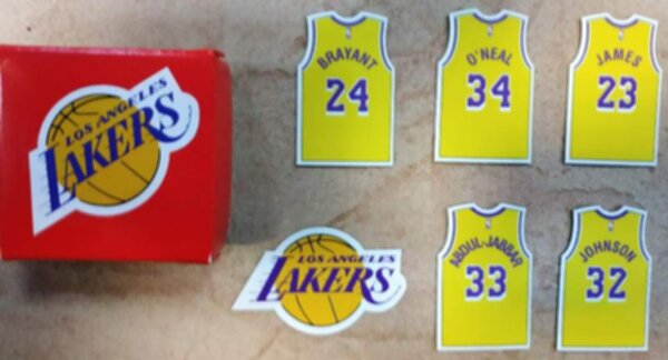 набор магнитов LA Lakers  6 шт. винил  5 х 4 см
