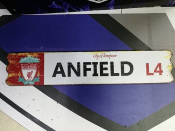 вывеска  Liverpool 60см х 12см,дерево