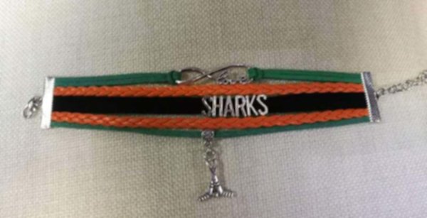 браслет San Jose Sharks(17см х 2,5см)