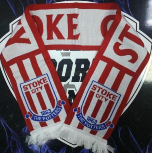 шарф Stoke City  вязаный,двухсторонний  акрил 100%