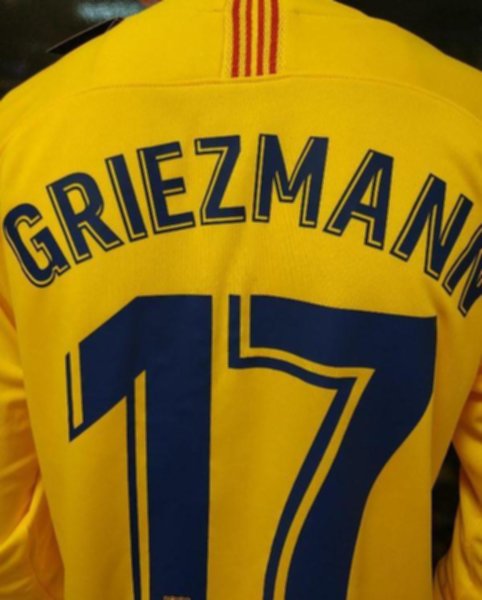 форма Barcelona  длинный рукав №17 GRIEZMANN  2019-2020  гостевая  полиэстер 100%