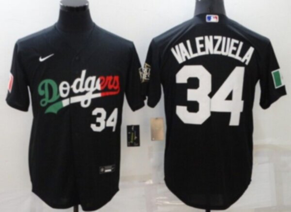 майка бейсбольная Los Angeles Dodgers №34 VALENZUELA