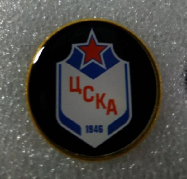 значок ХК ЦСКА Москва №1202  2,5 см металл+полимерная смола