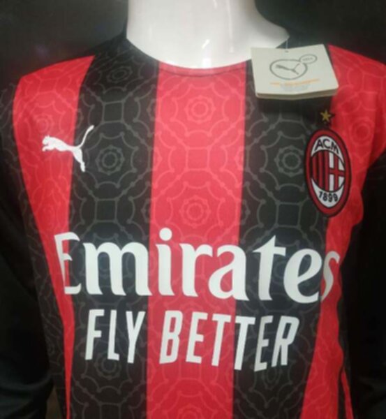 форма AC Milan  длинный рукав 2020-2021  домашняя   полиэстер 100%