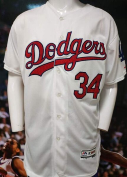 майка бейсбольная Los Angeles Dodgers №34 Valenzuela