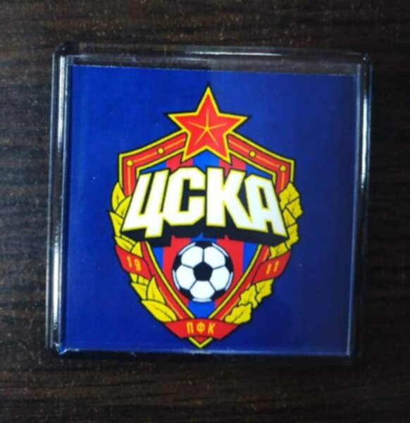 магнит ЦСКА   6х6см пластик