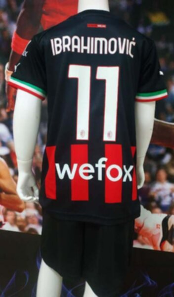 форма детская AC Milan №11 IBRAHIMOVIC  2022-2023  домашняя