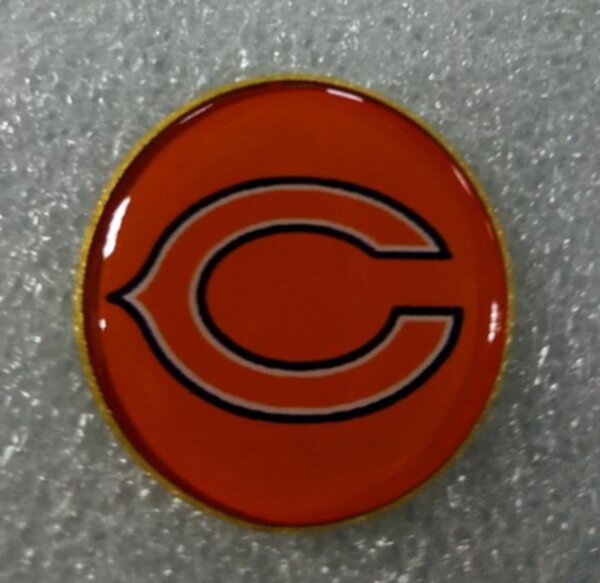 значок Chicago Bears  №1240  2,5 см металл+полимерная смола