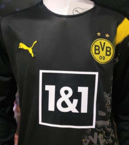 форма Borussia Dortmund  длинный рукав 2020-2021 гостевая  полиэстер 100%