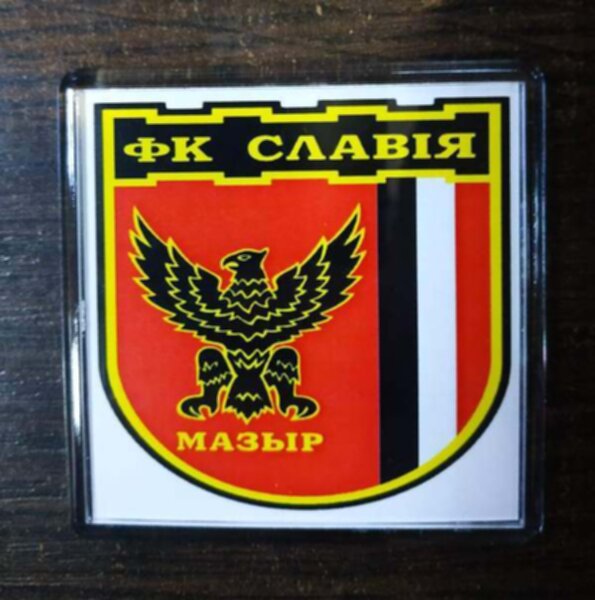 магнит Славия Мозырь  6х6см пластик