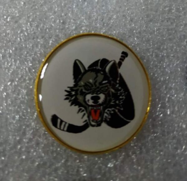 значок  Chicago Wolves  №1211  2,5 см металл+полимерная смола