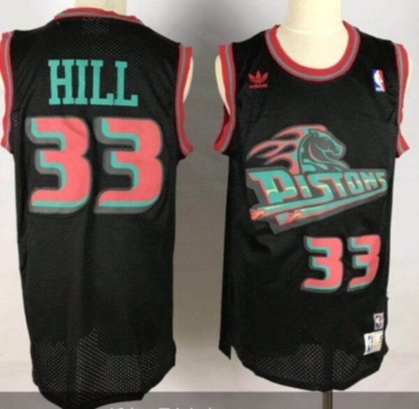 майка баскетбольная ретро Detroit Pistons №33 HILL   adidas