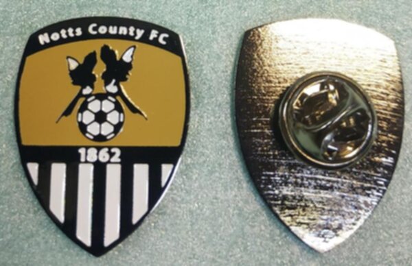 значок Notts County  №1149  2,5 х 2 см металл