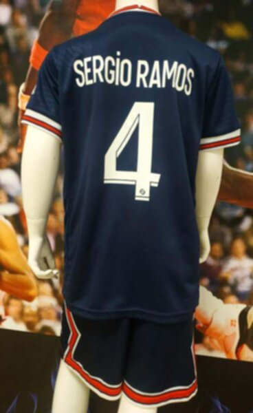 форма детская Paris SG  №4  SERGIO  RAMOS  2021-2022  домашняя