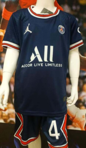 форма детская Paris SG  №4  SERGIO  RAMOS  2021-2022  домашняя