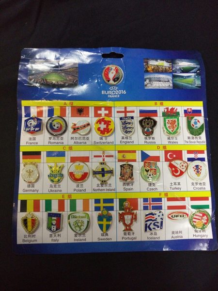набор значков EURO 2016
