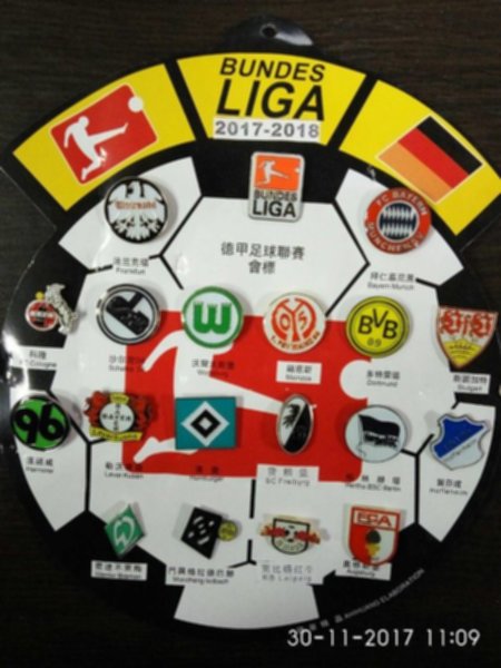 набор значков Bundesliga 2017-2018