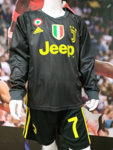 форма детская Juventus №7 Ronaldo  длинный рукав  резервная  2018-2019