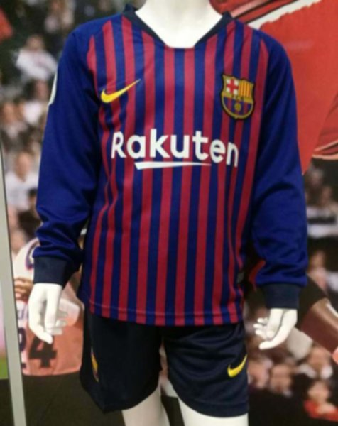 форма детская Barcelona  длинный рукав  2018-2019