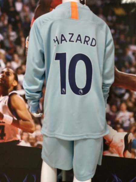 форма детская Chelsea №10 Hazard   длинный рукав  резервная  2018-2019
