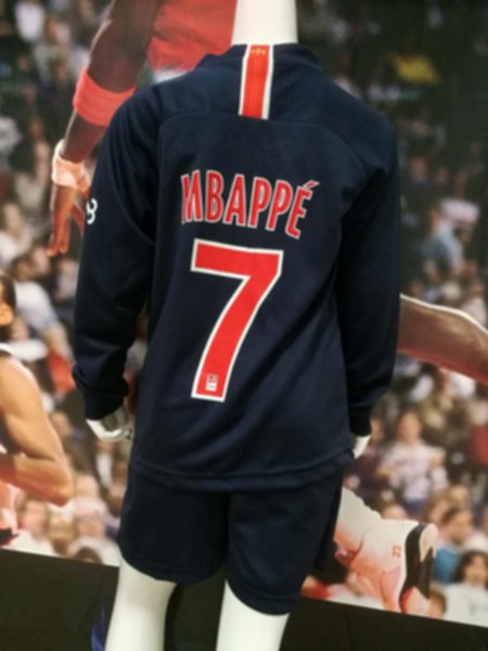 форма детская длинный рукав Paris SG №7 MBAPPE  домашняя  2018-2019