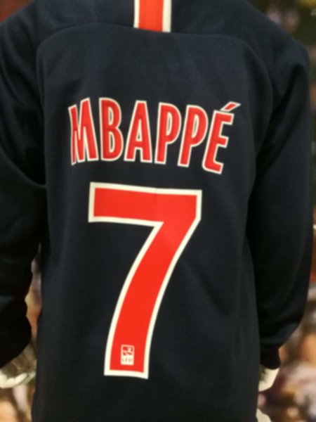 форма детская длинный рукав Paris SG №7 MBAPPE  домашняя  2018-2019