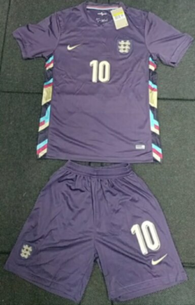 форма детская сборной Англии #10 Bellingham  Euro 2024,гостевая,  полиэстер 100%