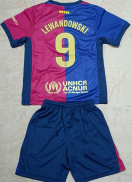 форма детская Barcelona №9 LEWANDOVSKI 2024-2025 Nike,домашняя,полиэстер 100%