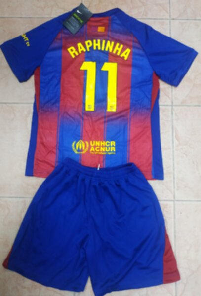 форма детская Barcelona №11 RAPHINHA, 2025-2026 Nike,домашняя,полиэстер 100%