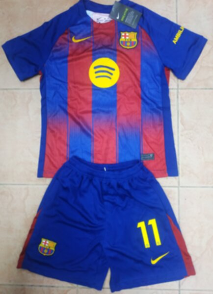 форма детская Barcelona №11 RAPHINHA, 2025-2026 Nike,домашняя,полиэстер 100%