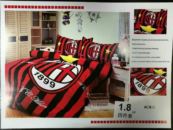 постельный комплект AC Milan  180 см x 220 см, хлопок, наволочка-2шт.(70см х 50см),простыня,пододеяльник