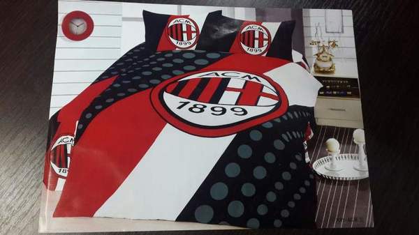 постельный комплект AC Milan 180 см x 220см  хлопок ,наволочка-2шт.(70см х 50см),простыня,пододеяльник