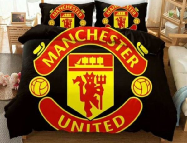 постельный комплект Manchester United  2,0 х 1,5 наволочка-2шт.(75*50см)+пододеяльник,хлопок 100%