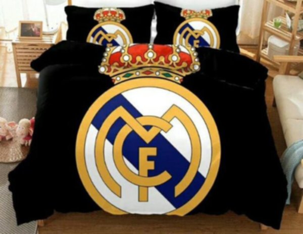 постельный комплект Real Madrid  2,0м х 1,5м,наволочка-2шт.(75*50см)+пододеяльник,хлопок 100% 