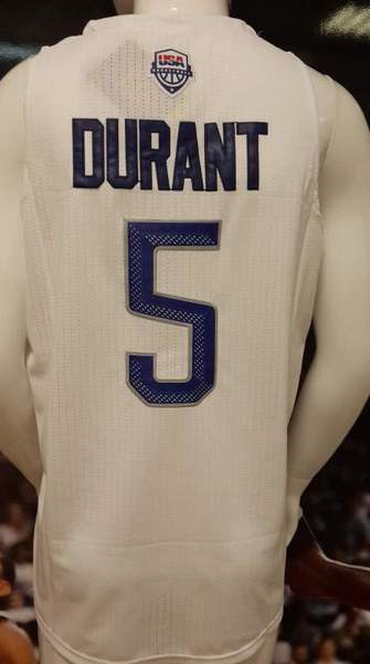 майка баскетбольная  сборной США №5 DURANT  белая 